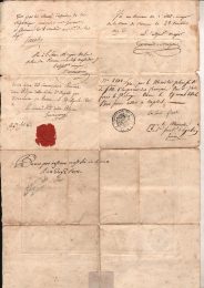 1797 Claude JosephTrouve'incaricato affari presso S.M.Sicilia Laisser Passer rilasciato a Pierre Gamellin che si reca a Livorn