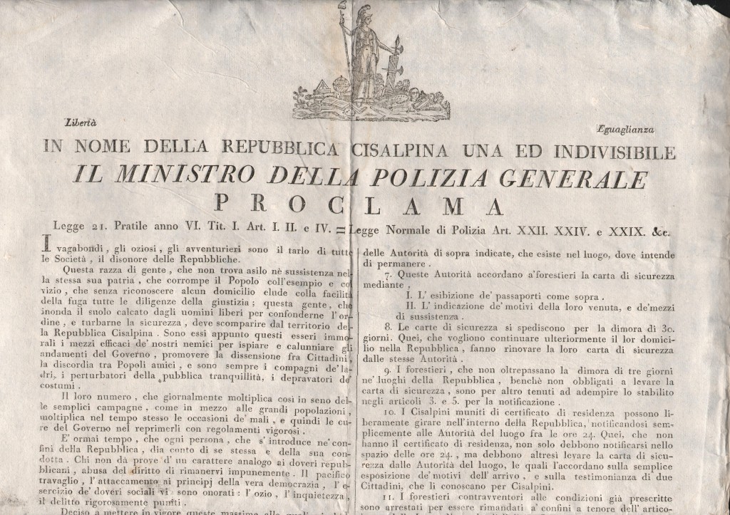 1798 Repubblica Cisalpina ril a Milano