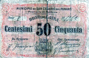 1870 Municipio di San Cesario Modena da 50 centesimi