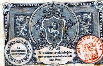 1870 Nunicipio di Fanano Modena 50 Cent, (2)