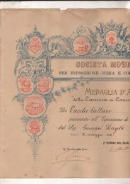 1904 Diploma ''Societa' Modenese x Esposizione -Corsae Fiere Cavalli Modena Medaglia di Argento sig,Lugli