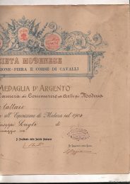 1904 Diploma ''Societa' Modenese x Esposizione -Corsae Fiere Cavalli Modena Medaglia di Argento sig,Lugli (2)