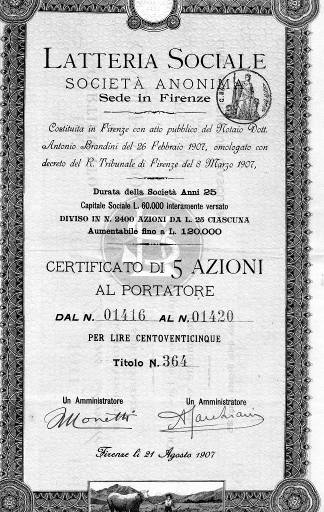 1907 Latteria Sociale Firenze