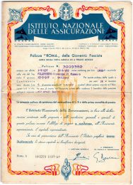 1937-I.N.A.Polizza-Assicurazione-Roma-della-Gioventu-Fascista-Roma