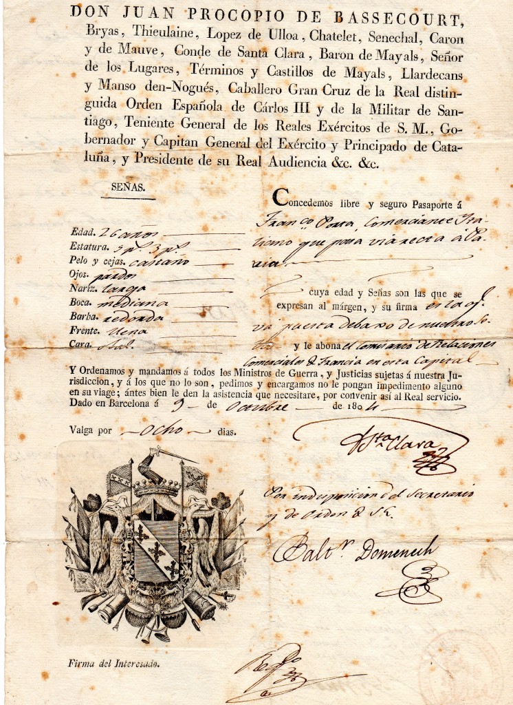 1804- Barcellona Passport