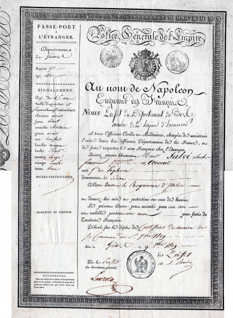 1809-Passaporto Napoleonico
