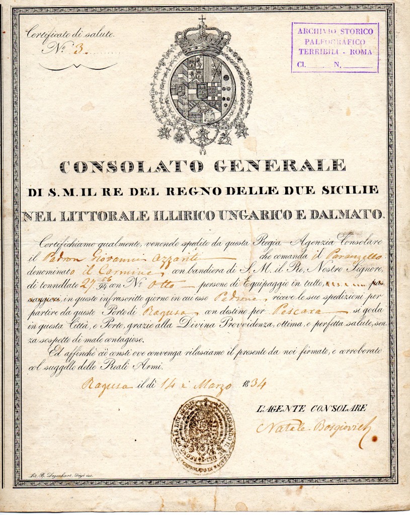 1834 Consulat Royame Two Sicilie Ragusa Croatia (2)