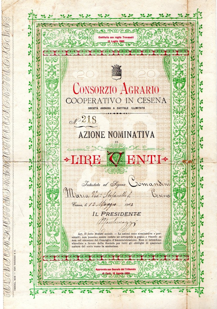 1902 Consorzio Agrario Cooperativo di Cesena