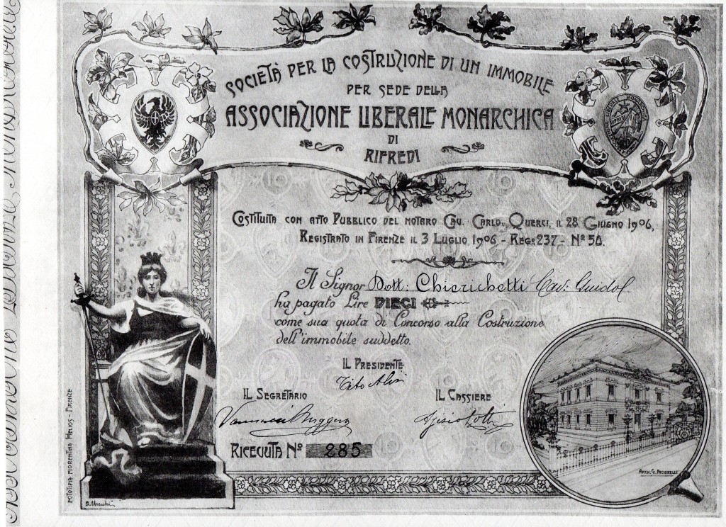 1906 Ass.Liberale Monarchica di Rifredi Firenze