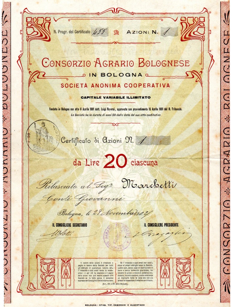 1921 Consorzio Agrario Bolognese Bologna