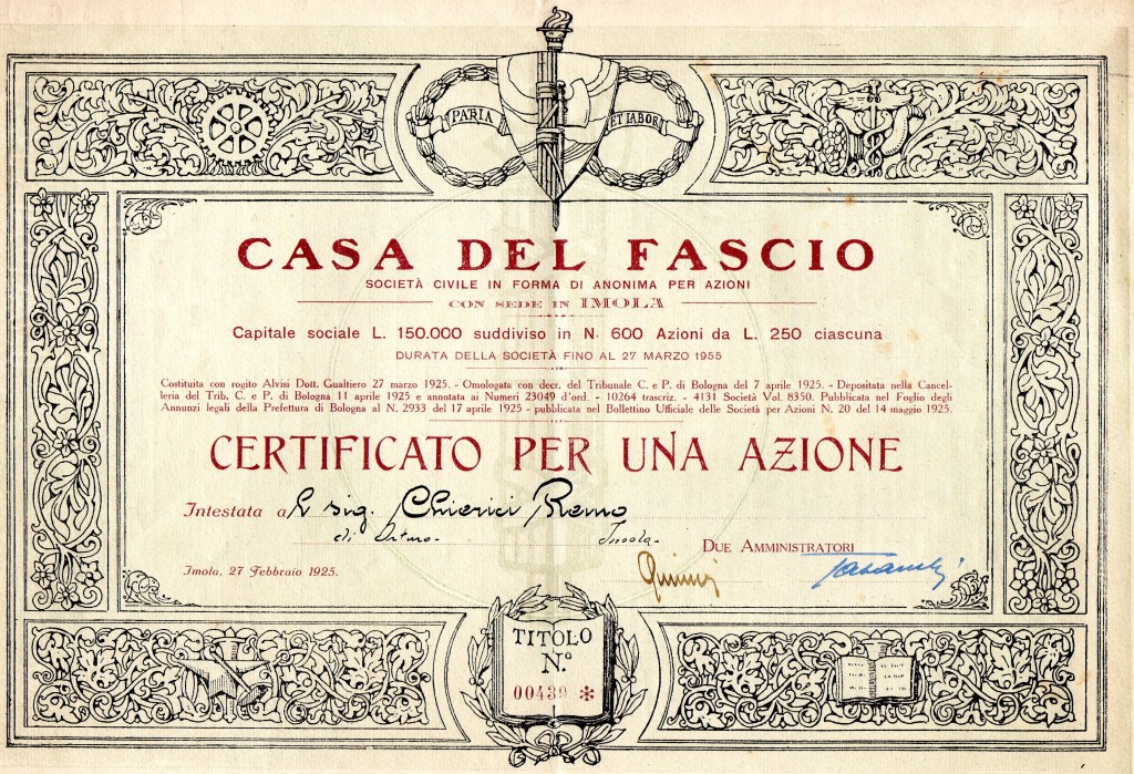 1925 Casa del Fascio Imola Bologna