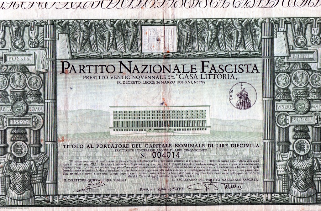 1938 PNF Roma titolo dal.10000