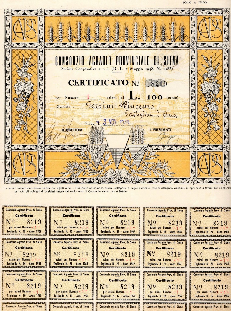 1949 Consorzio Agrario Cooperativo di Siena