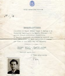10 Agosto 1945 Amadesi Luigi Giornalista Passport Provvirory n 1 Rilasciato dal Consolato di'Italia a Mosca