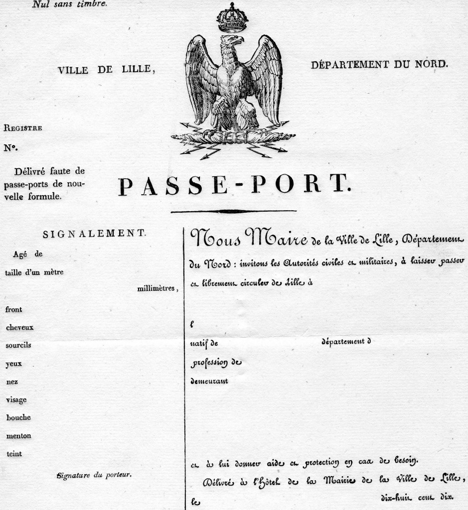1805 Passport Napoleon I non emesso