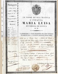 1820-Ril a Lucca-Passport Maria Luisa Duchessa di Lucca