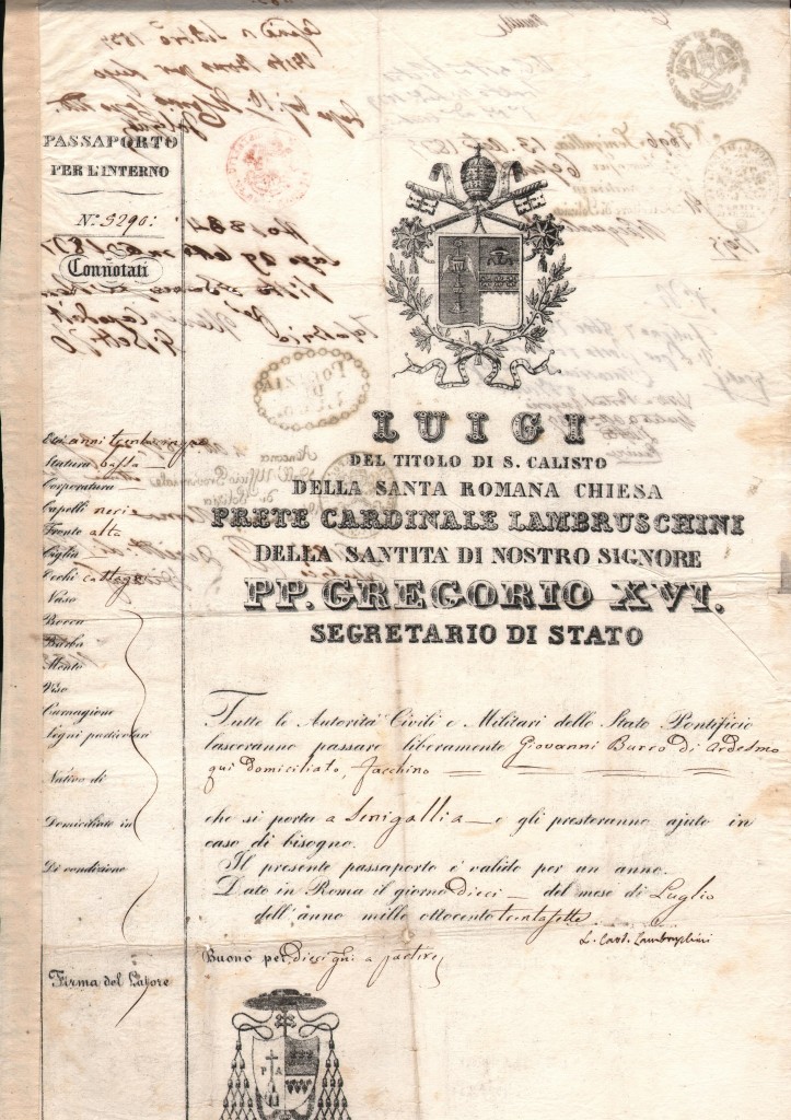 1837 Luigi eccPrete Cardinale Lambruschini Dato in Roma