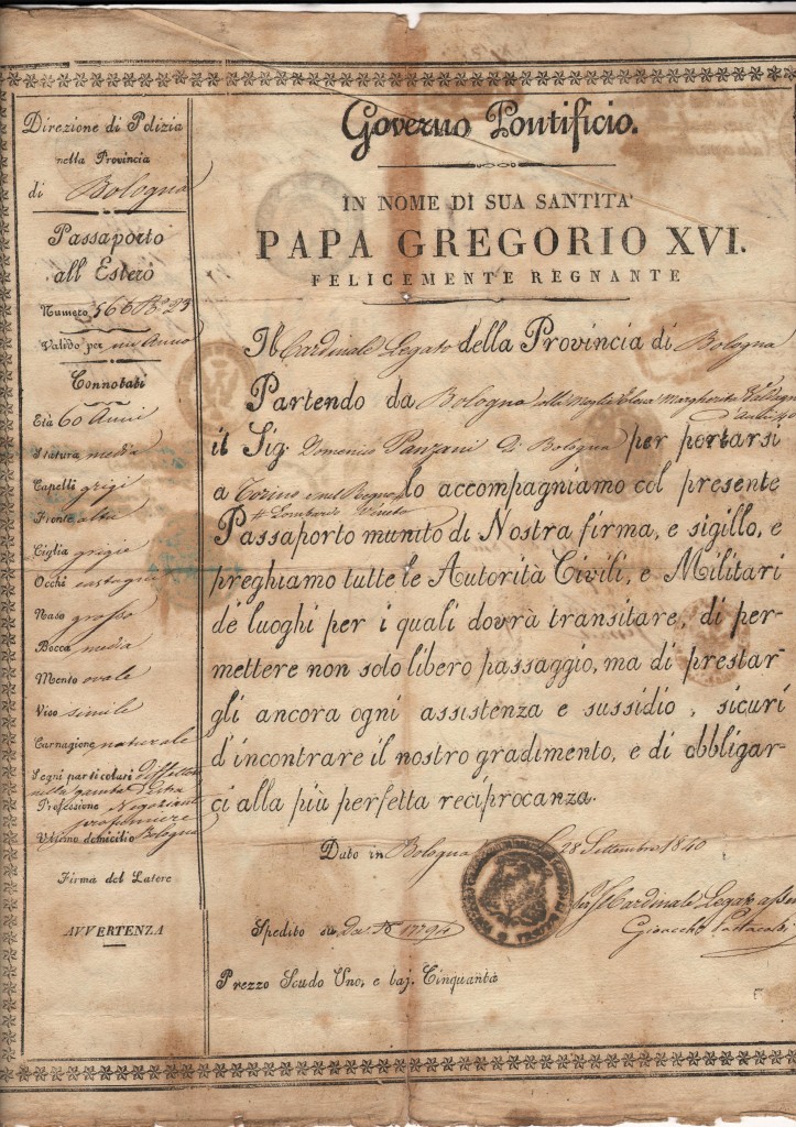 1840 Gregorio XVI Dato in Bologna-