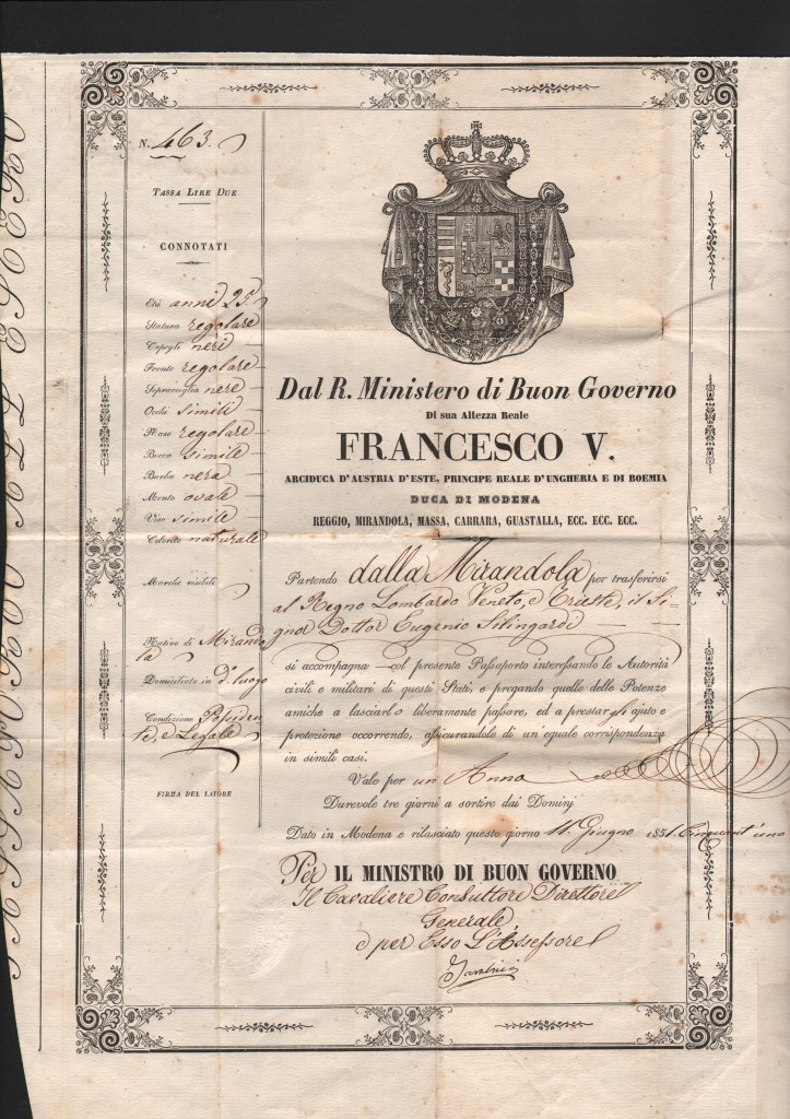 1851 Francesco IV iIssued Modena