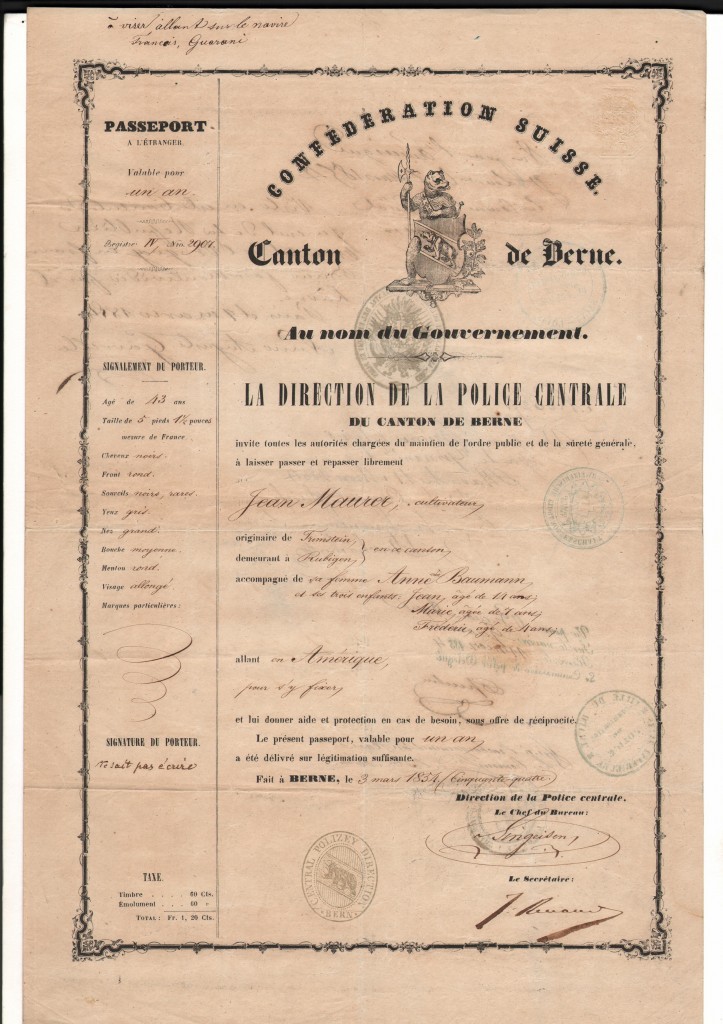 1854 Confederazione Svizzera Canton de Berna