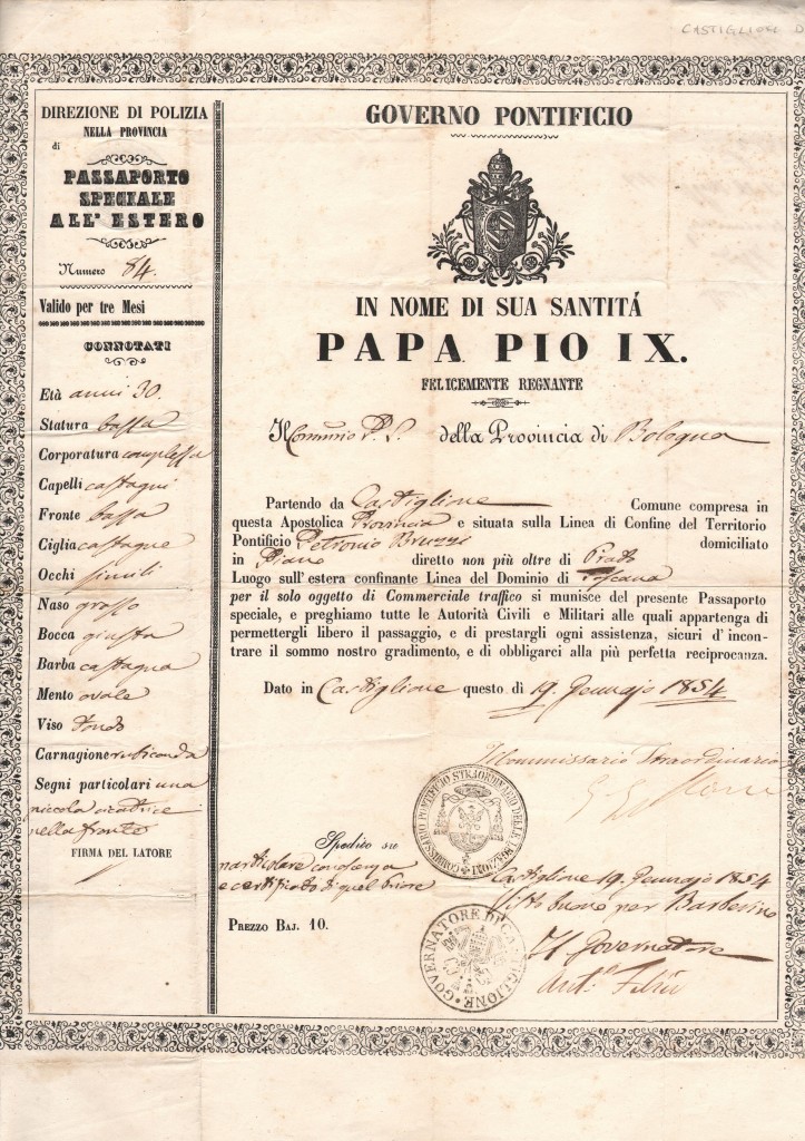 1854 Dato in Castiglione Bologna