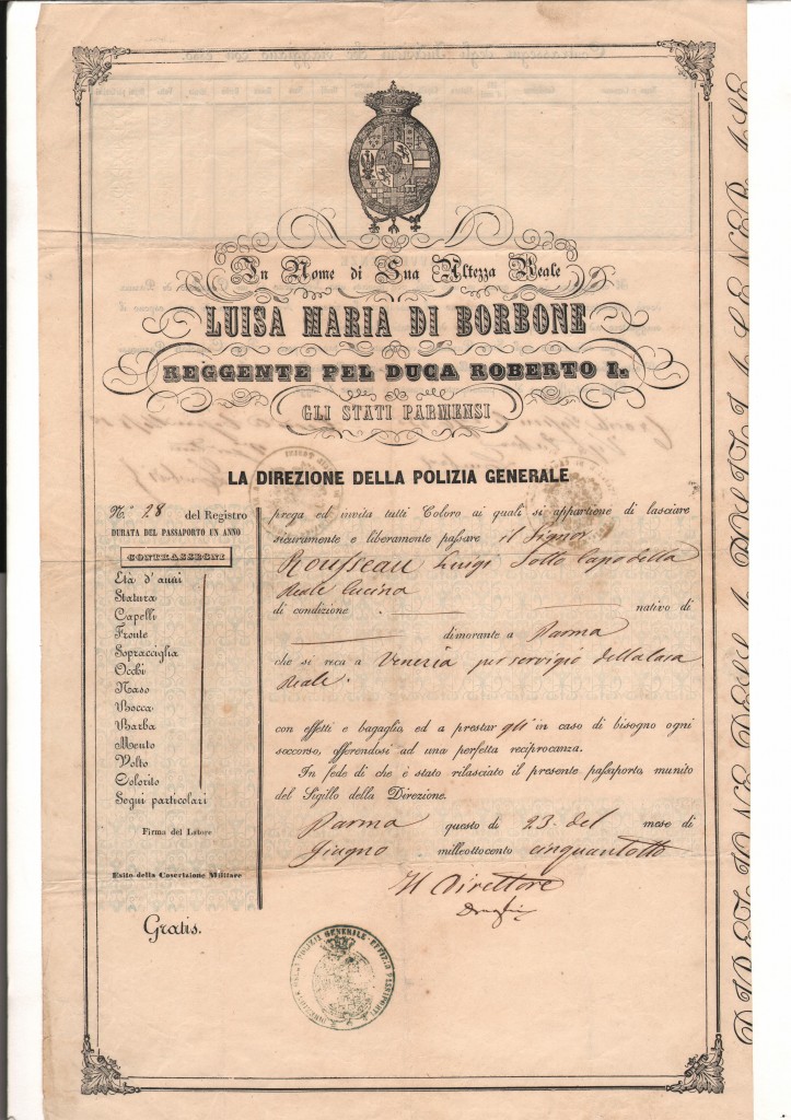 1858 Luisa Maria di Borbone Regg Pel Duca Roberto I ril aParma
