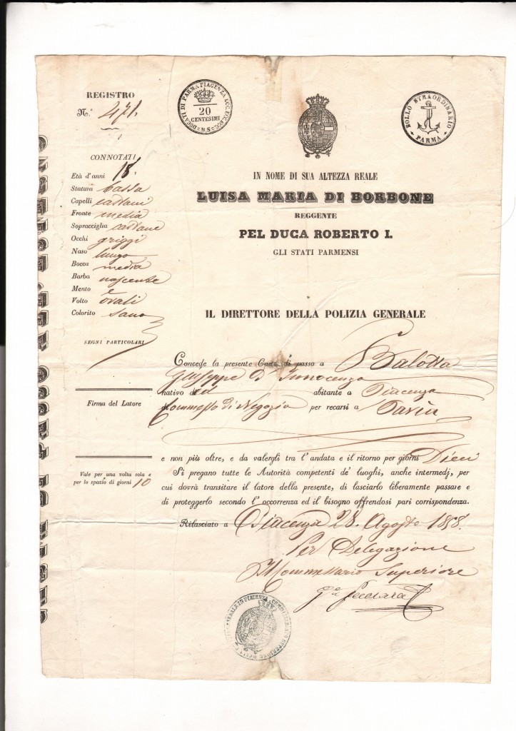 1858 Luisa Maria di Borbone reggente pel Duca Roberto I ril un Piacenz