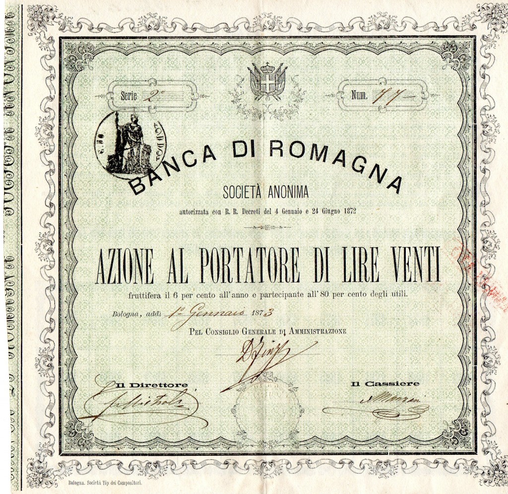 1873 Banca di Romagna Bologna