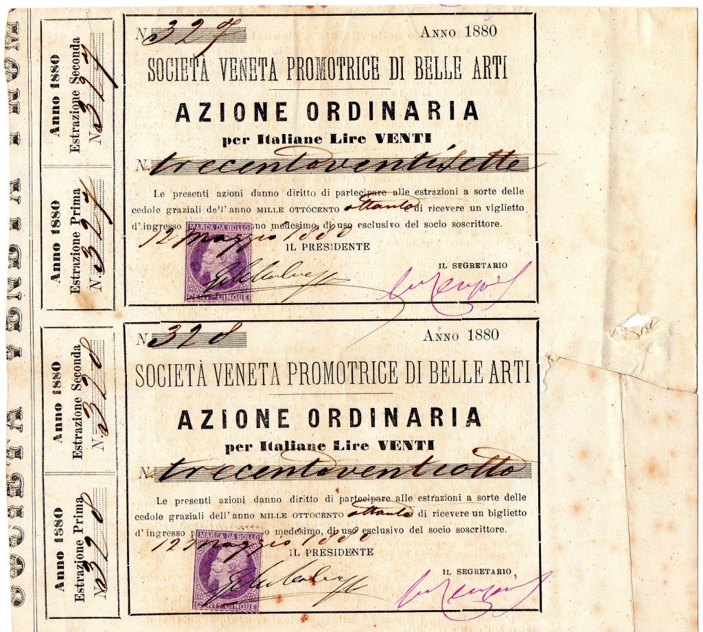 1880 Soc.Veneta Promotrice belle Arti Venezia