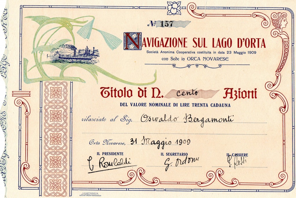 1909 Navigazione su lLago D'Orta