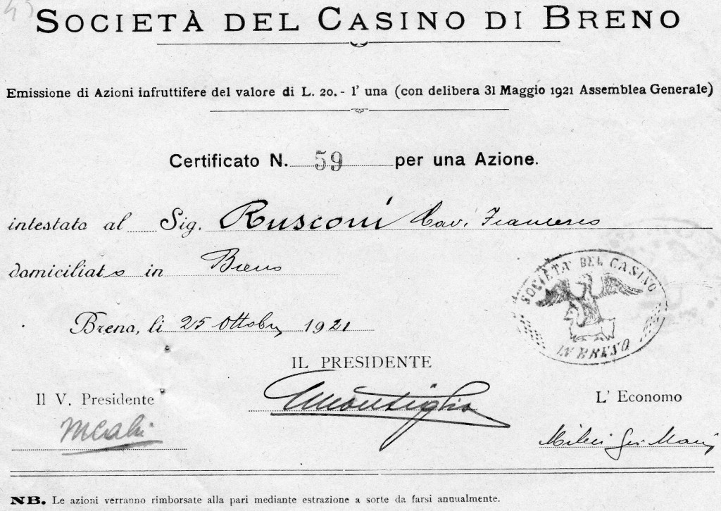 1921 Soc. del Casino di Breno