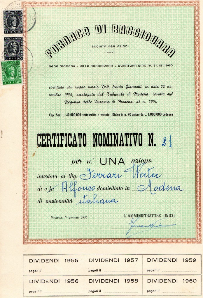 1955 Fornace diBaggiovara Modena