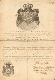 1807 ril a Napoli Stemma di Giuseppe Napoleone I Re' di Napoli'' 28di1a