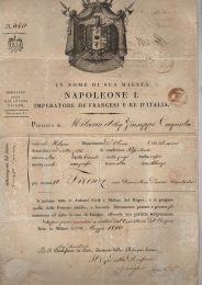 1810 Napoleone I-Re' D'Italia Rilasciato Giuseppe Cagnola per recarsi a Firenze Dato a Milano