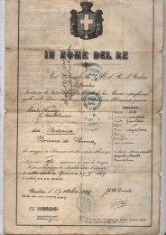 1899 ''Passaporto-Regno di Sardegna-''In Nole del Re'''---dato al Consolato di Ginevra