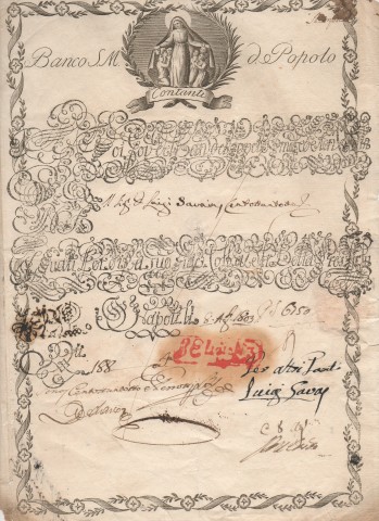 1803 Banco diSanta Maria del Popolo.....Napoli