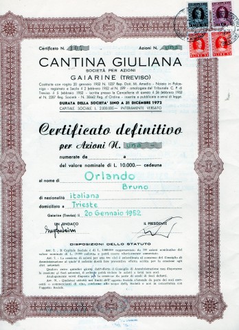 1952 Cantina Giuliana ril a Gaiarine Treviso