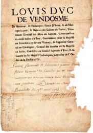 1703 Louis Duc de Vendosme dato al Campo di San Benedetto Po'' Mantova al Soldato Daniel Troys det Daniel
