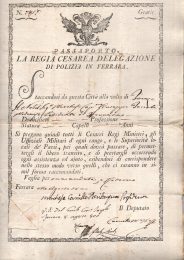 1800 La Regia Cesarea Delegazione di Polizia di Ferrara dato al Marchese Capitano Giuseppe Taccoli di Modena