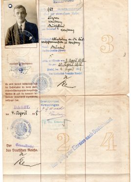 1918 Reisepass Germania ril a Basel Svizzera