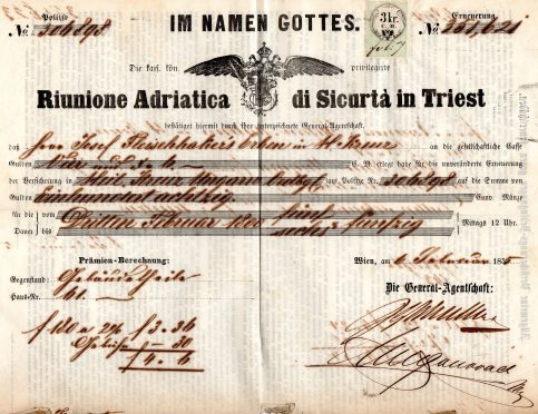 1855 Ras Trieste data a Wien